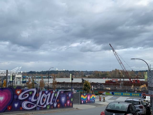 on-going construction in downtown New Westminster BC