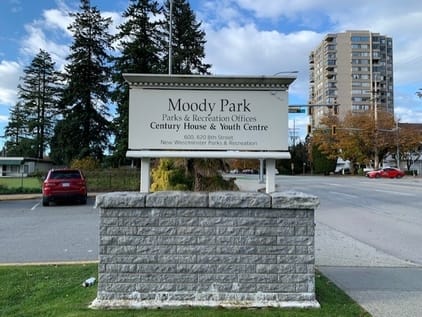 Moody Park sign at the main entrance