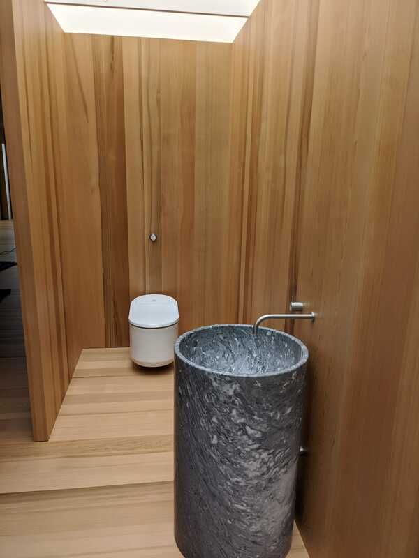 modern toilet and sink area